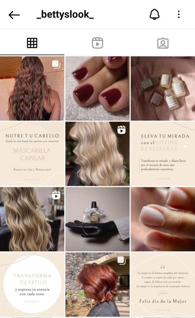 Muestra de trabajo realizado para Feed redes Bettys look