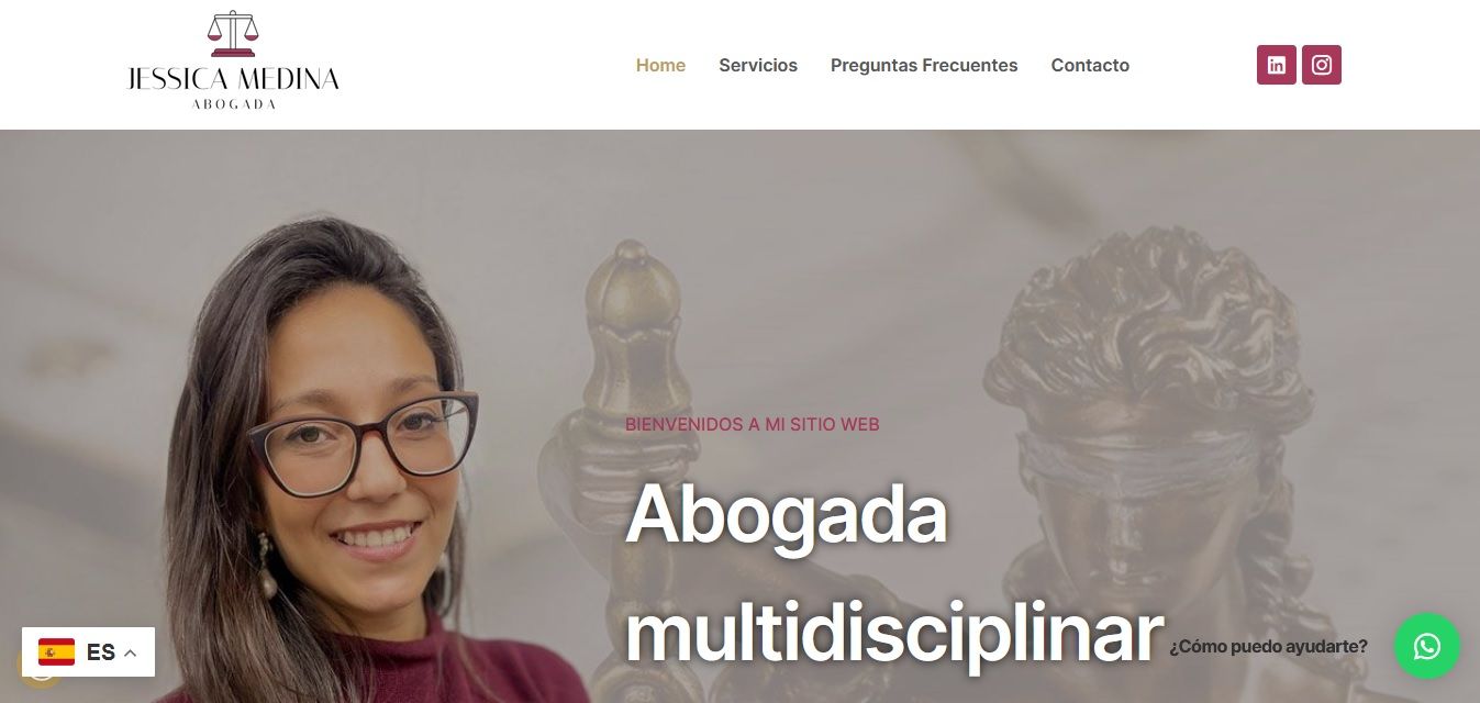 Diseño web profesional para abogada | Jessica Medina