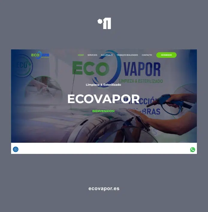 Diseño web para empresa de limpieza ecológica con vapor | Eco Vapor