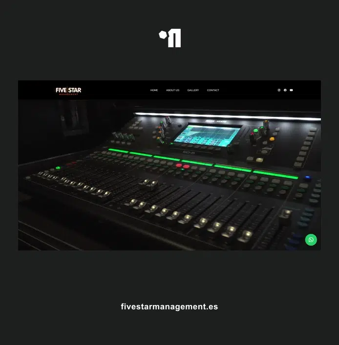 Diseño web corporativo para management artístico | Five Star Management