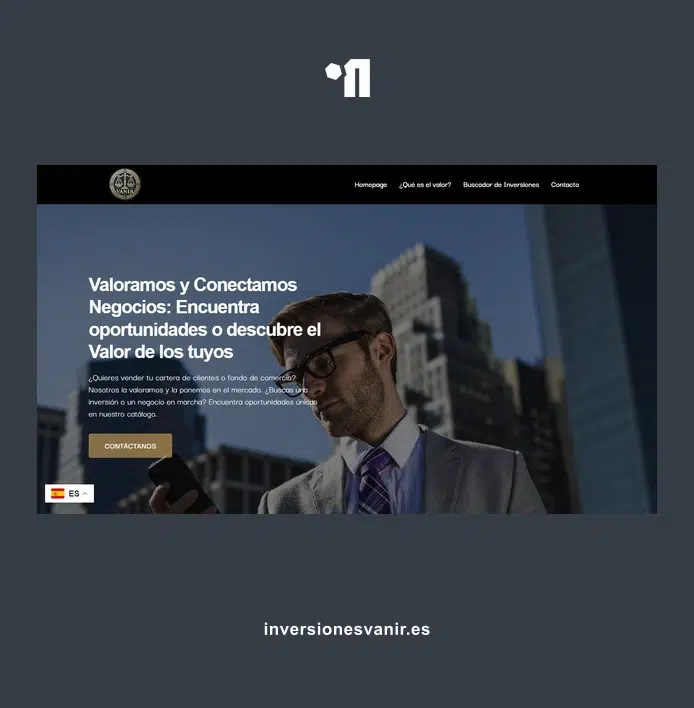 Diseño web corporativo y ecommerce para empresa de servicios | Inversiones Vanir