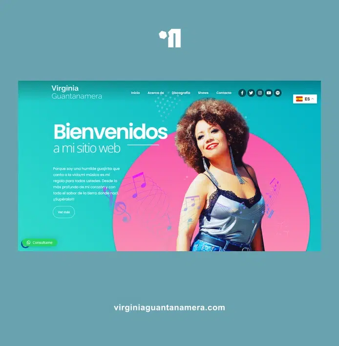Diseño web para cantante y compositora | Virginia Guantanamera
