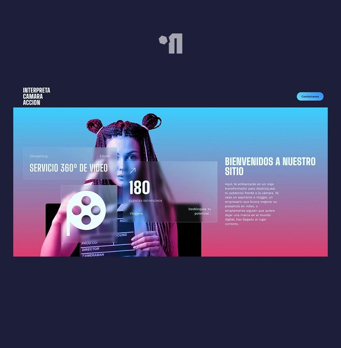 Diseño web para escuela de interpretación | Interpreta · Cámara · Acción