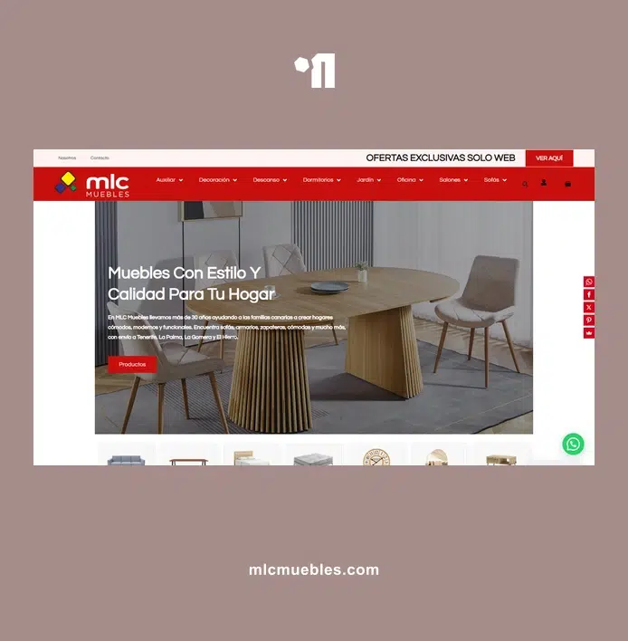 Diseño web, ecommerce y catálogo físico para retail | MLC Muebles