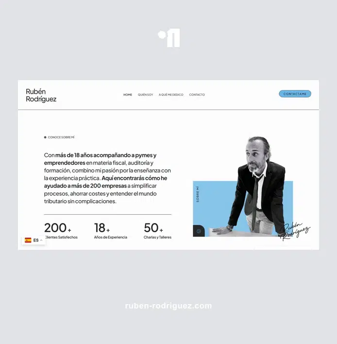 Diseño web corporativo para marca personal | Rubén Rodríguez