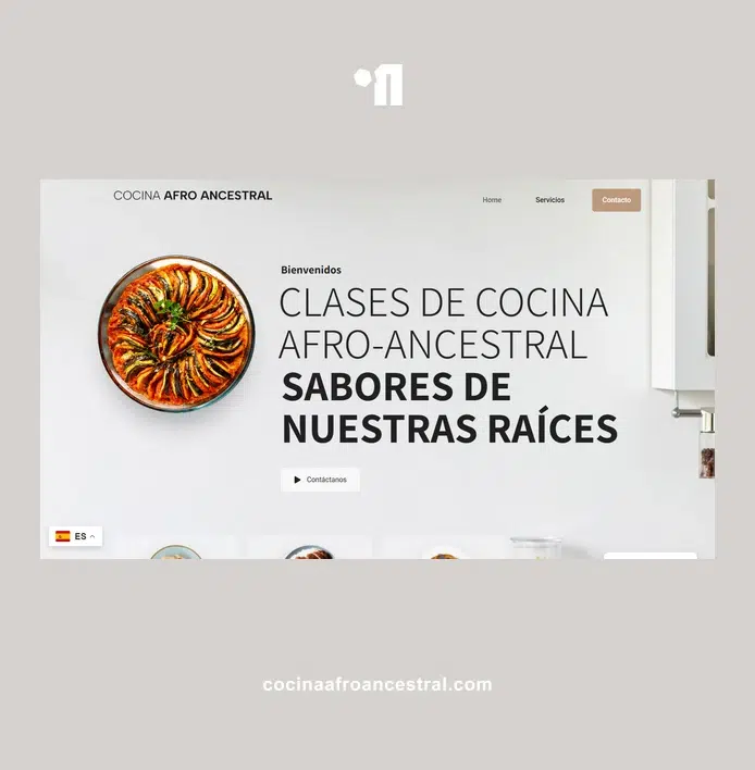 Diseño web corporativo para proyecto gastronómico cultural: Cocina Afroancestral