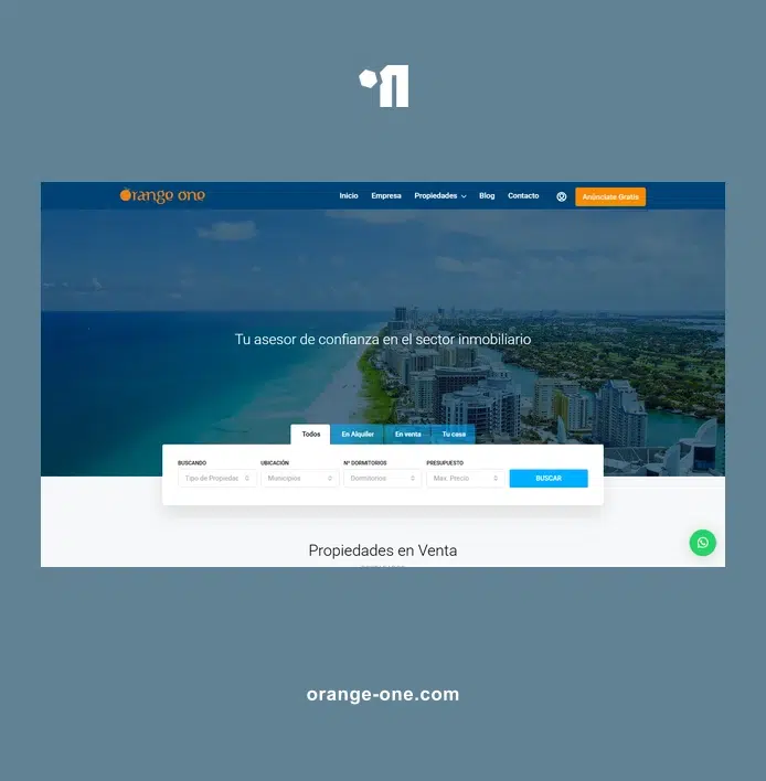 Diseño web corporativo para empresa inmobiliaria: Orange One