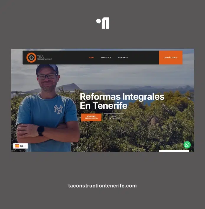 Diseño web corporativo para empresa de construcción en Tenerife: TA Construction Tenerife
