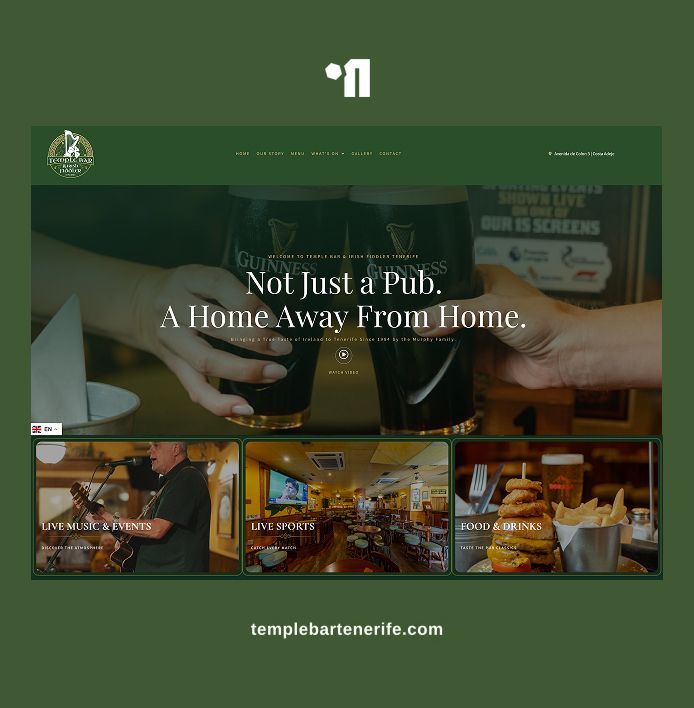 Diseño web institucional para restaurante: Temple Bar Tenerife