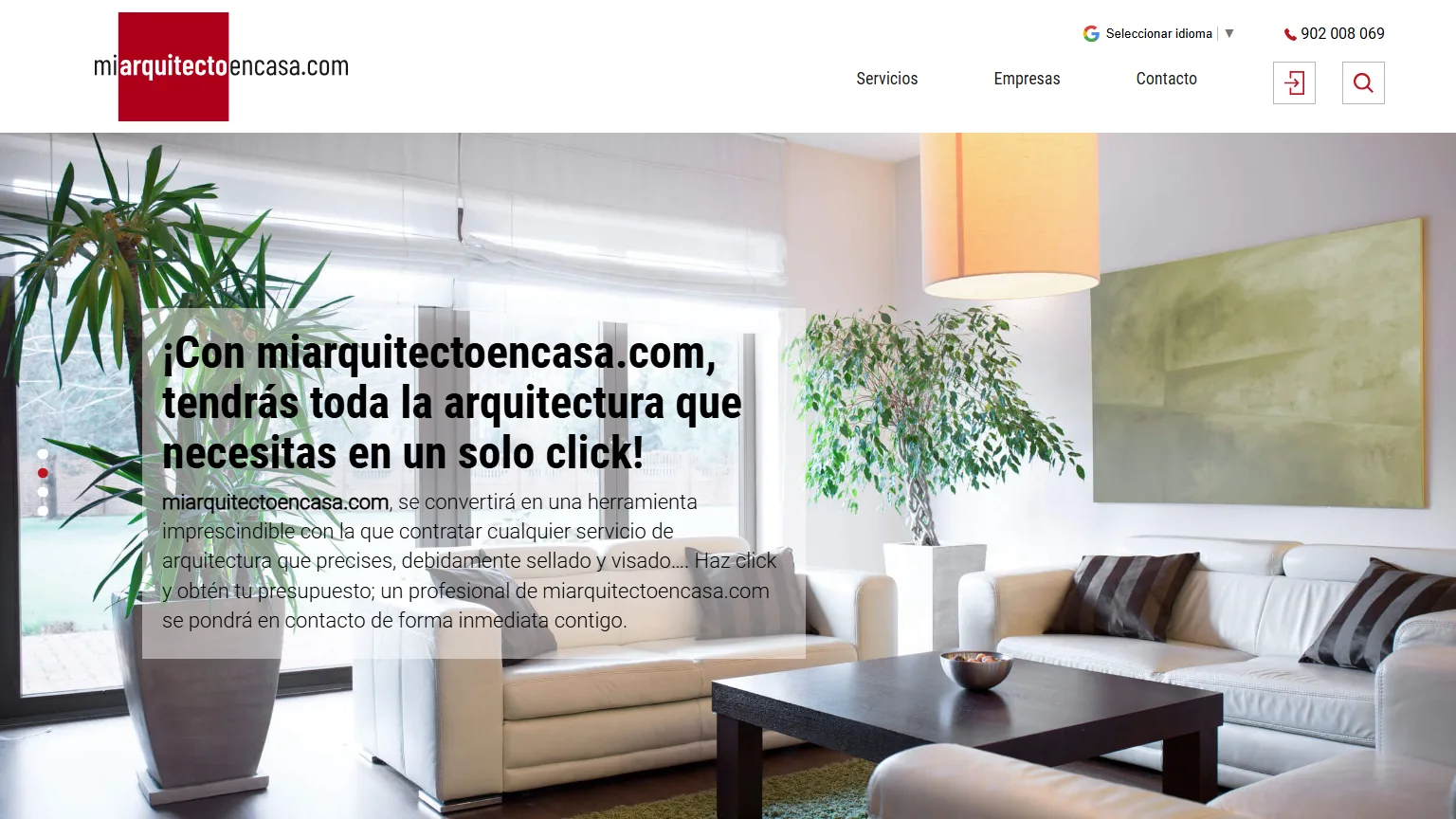 Antes del rediseño de Mi Arquitecto en Casa - home